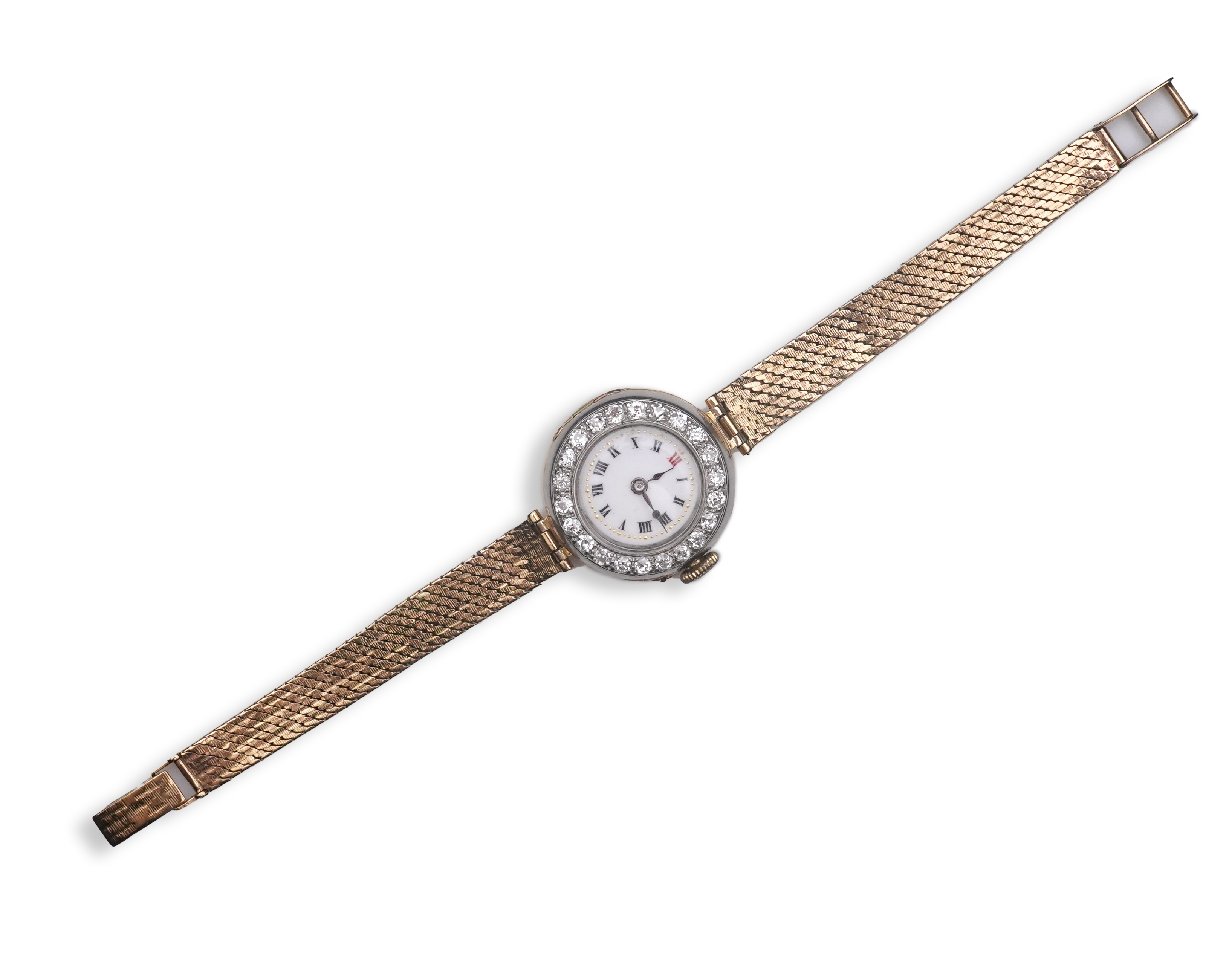 A lady's 9ct gold and diamond cocktail watch, early 20th century and later